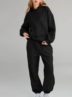 Full Size Kangaroo Pocket Hoodie and Joggers Set Plus Size thumbnail 3
