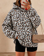 Women's Leopard-print Hooded Fleece-lined Sweatshirt thumbnail 12