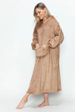 Double Take Full Size Pocketed Hooded Midi Lounge Dress thumbnail 12