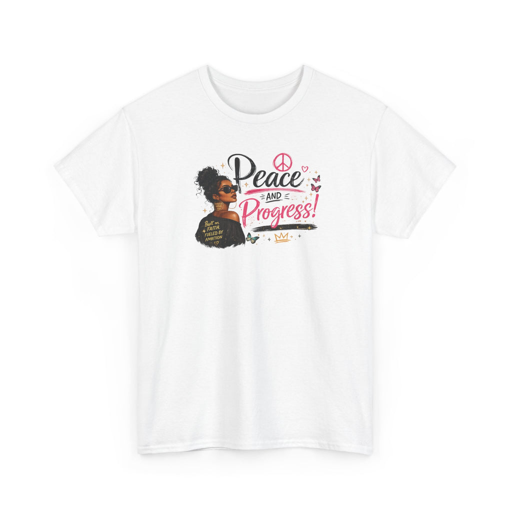 Peace and Progress T-Shirt — Black Woman Illustration, Empowerment Tee