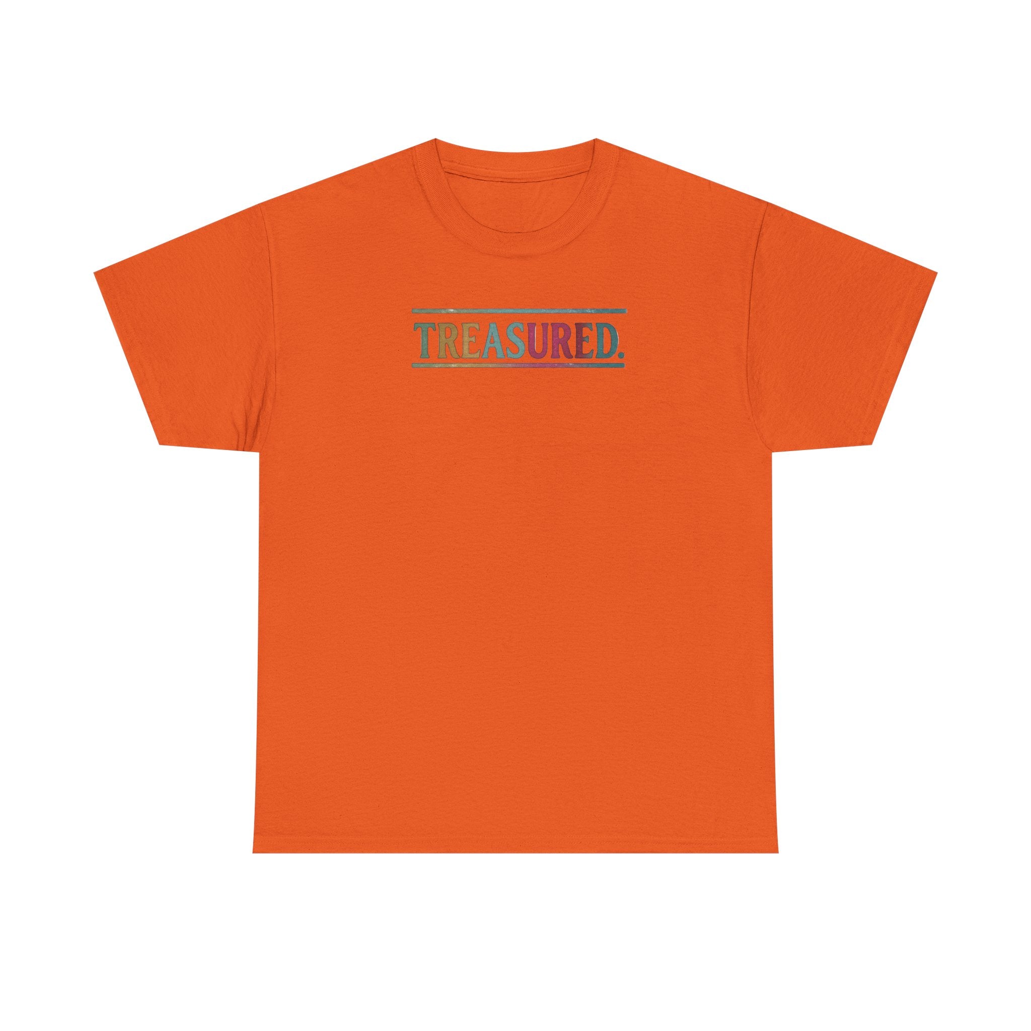 Treasured Rainbow Tee – Inspirational 'TREASURED' Graphic T-Shirt