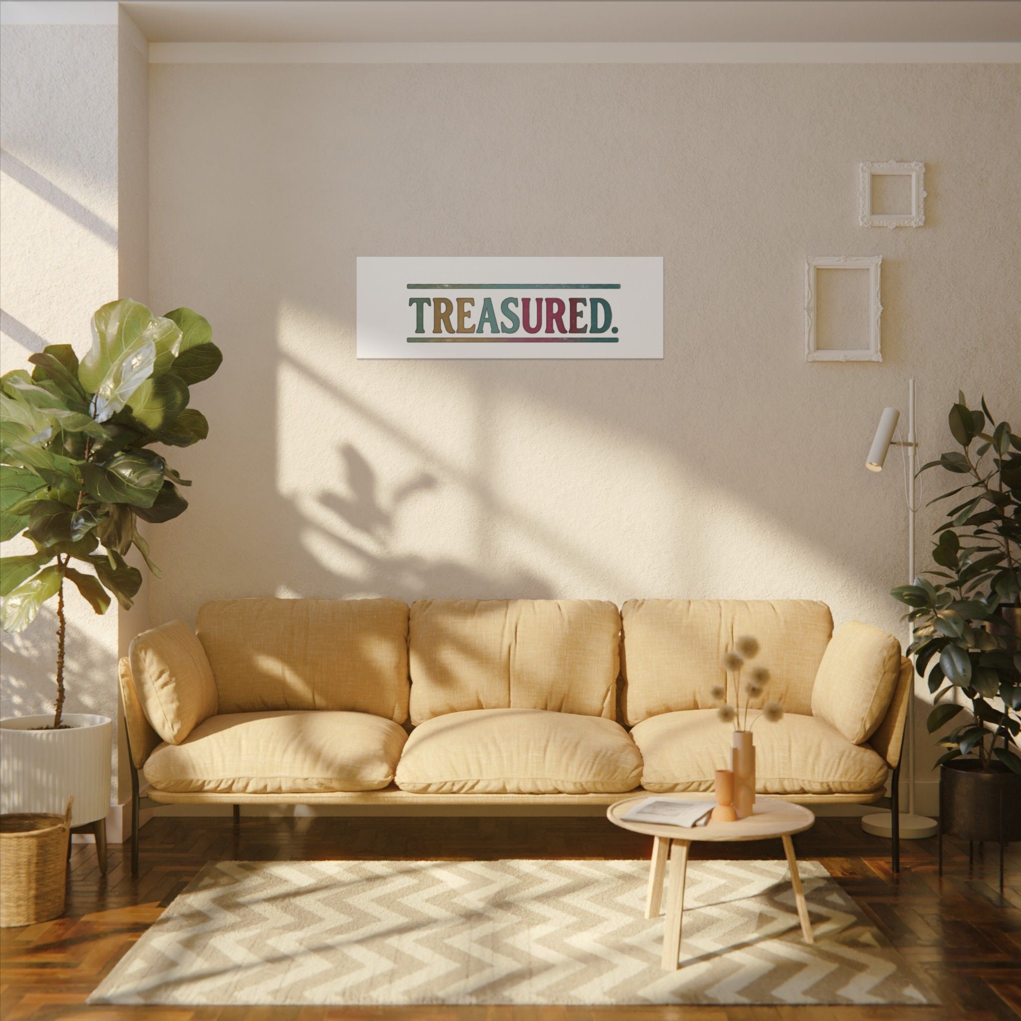 Treasured Stretched Canvas Wall Art — Colorful Inspirational Typography