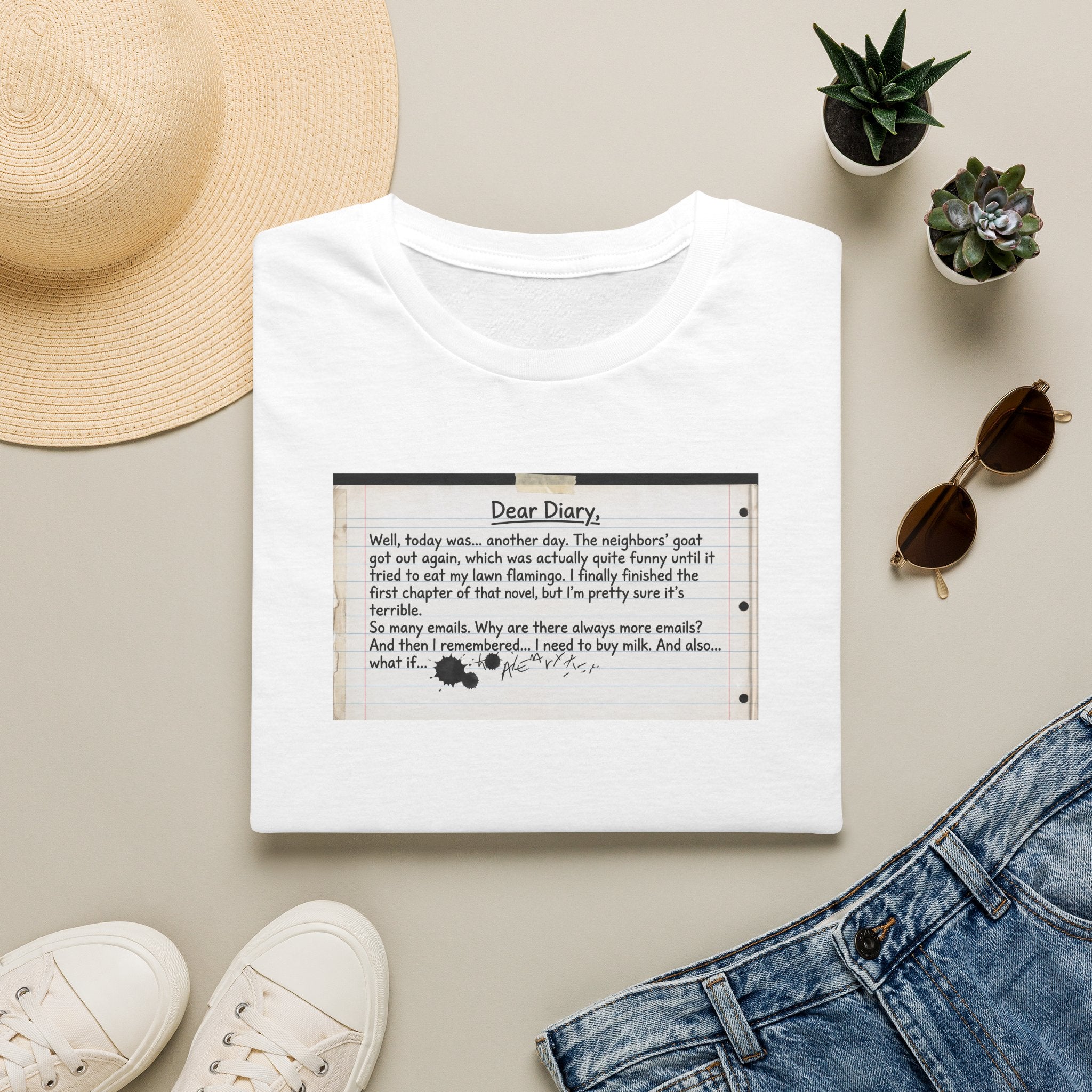 T‑Shirt — Funny "Dear Diary" Journal Quote Tee (Relatable Humor Gift)