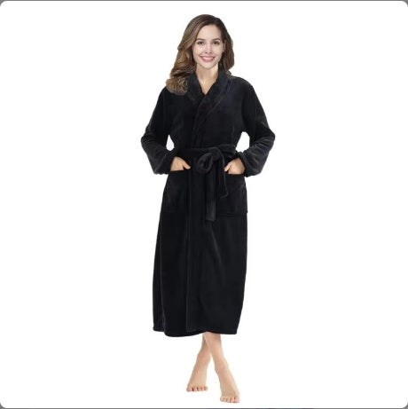 Local Stock Plush Oversize Winter Soft Warm Long Flannel Bathrobe