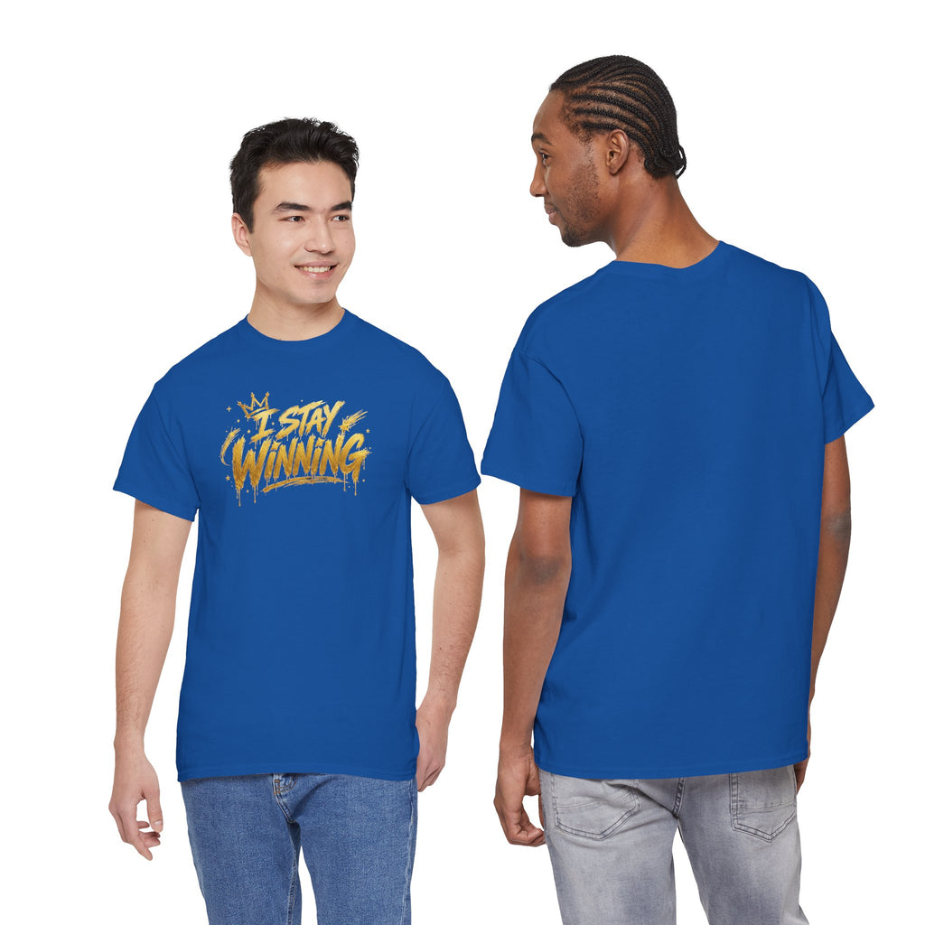 I Stay Winning T‑Shirt — Motivational Gold Script Tee