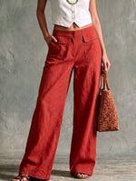 Solid Color Loose Fit Casual Pants - Elastic Waist Trousers thumbnail 8