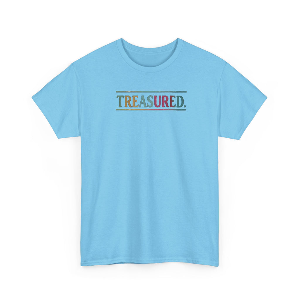 Treasured Rainbow Tee – Inspirational 'TREASURED' Graphic T-Shirt