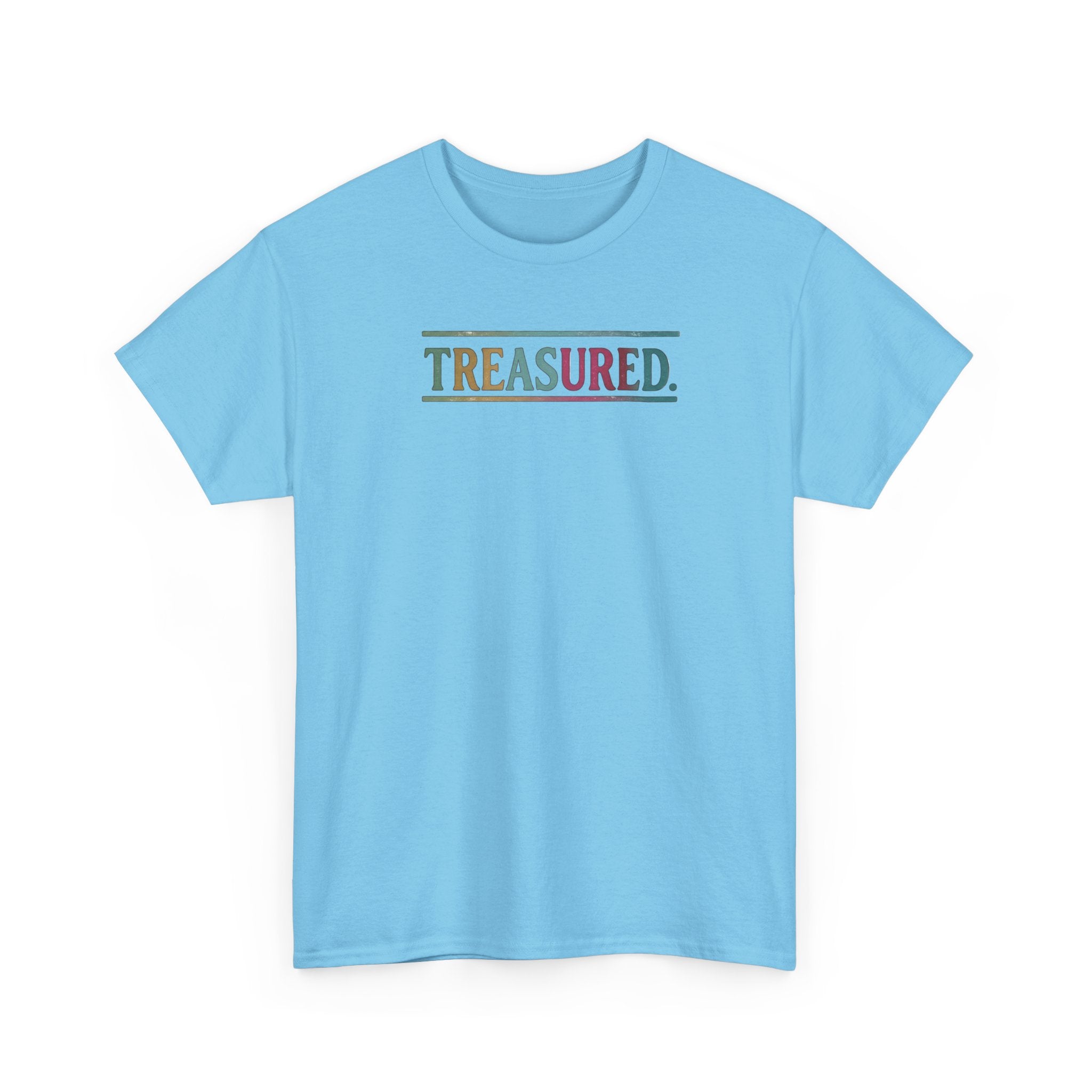 Treasured Rainbow Tee – Inspirational 'TREASURED' Graphic T-Shirt
