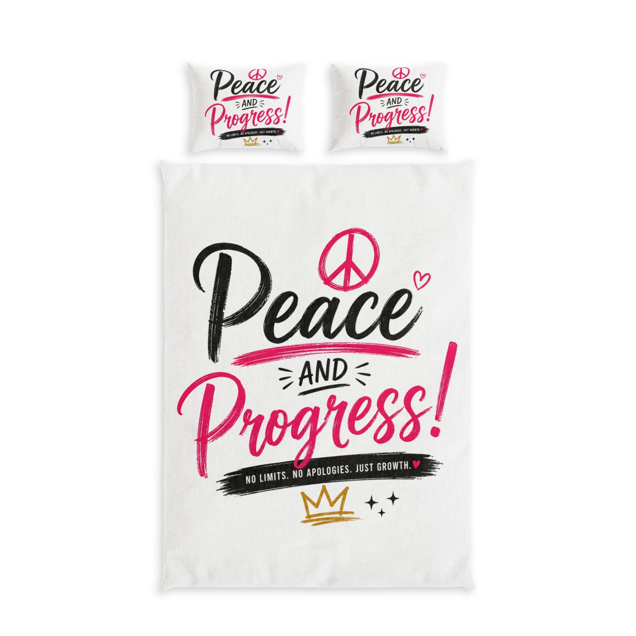 Duvet Cover - "Peace and Progress!" Cotton Bedding Set