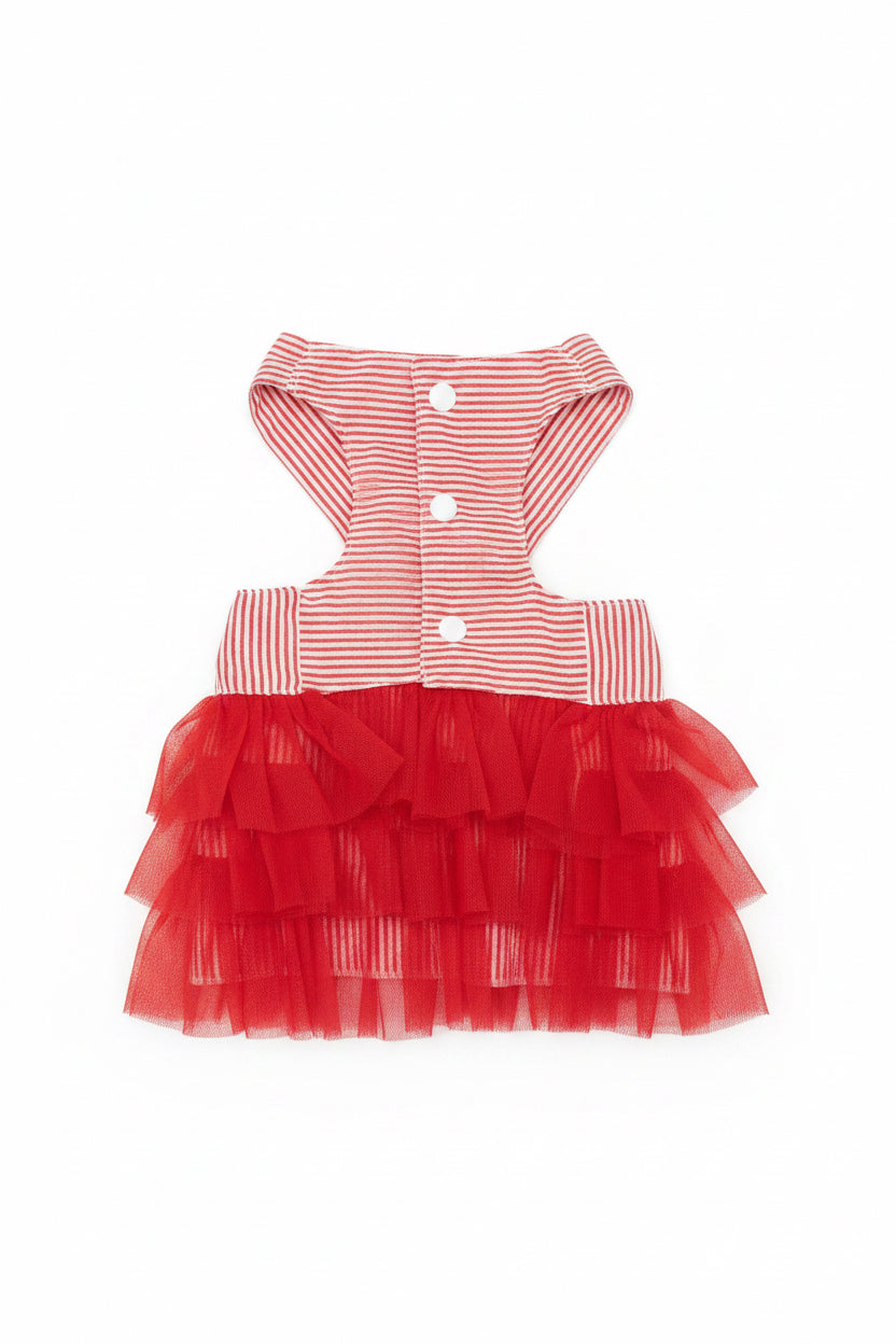 Layered Tulle Bow Dog Dress — Small/Medium Dog, Size (12-18Ibs) XL (Set of 2)