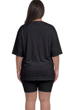 Plus Size Loose Fit Top & Biker Shorts Set