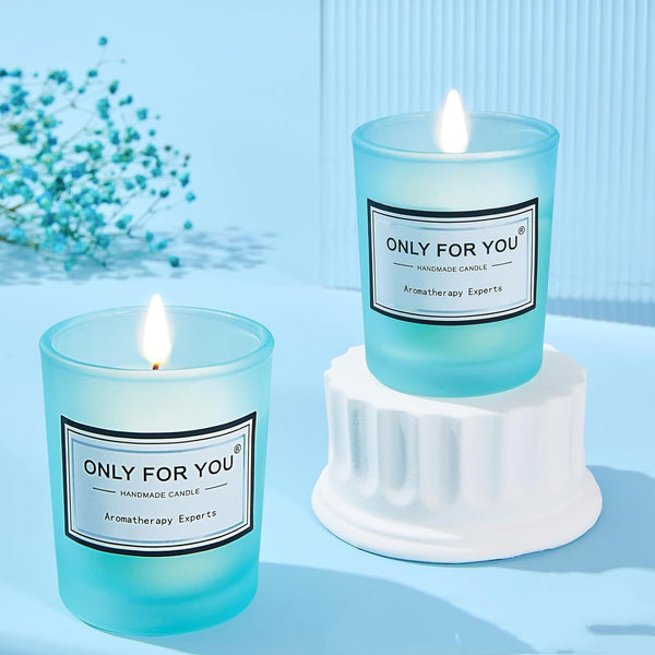 Aromatherapy Candle & Bath Salts Gift Box Set | Luxury Spa Gift | Blue