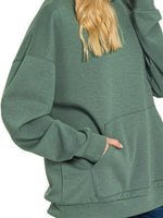 Zenana Oversized Scuba Hoodie with Kangaroo Pocket thumbnail 3