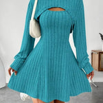 Women's Two-piece Set Dresses New Fashion Fall Winter Hooded Shawl Long-sleeved Vest Short Skirt thumbnail 18