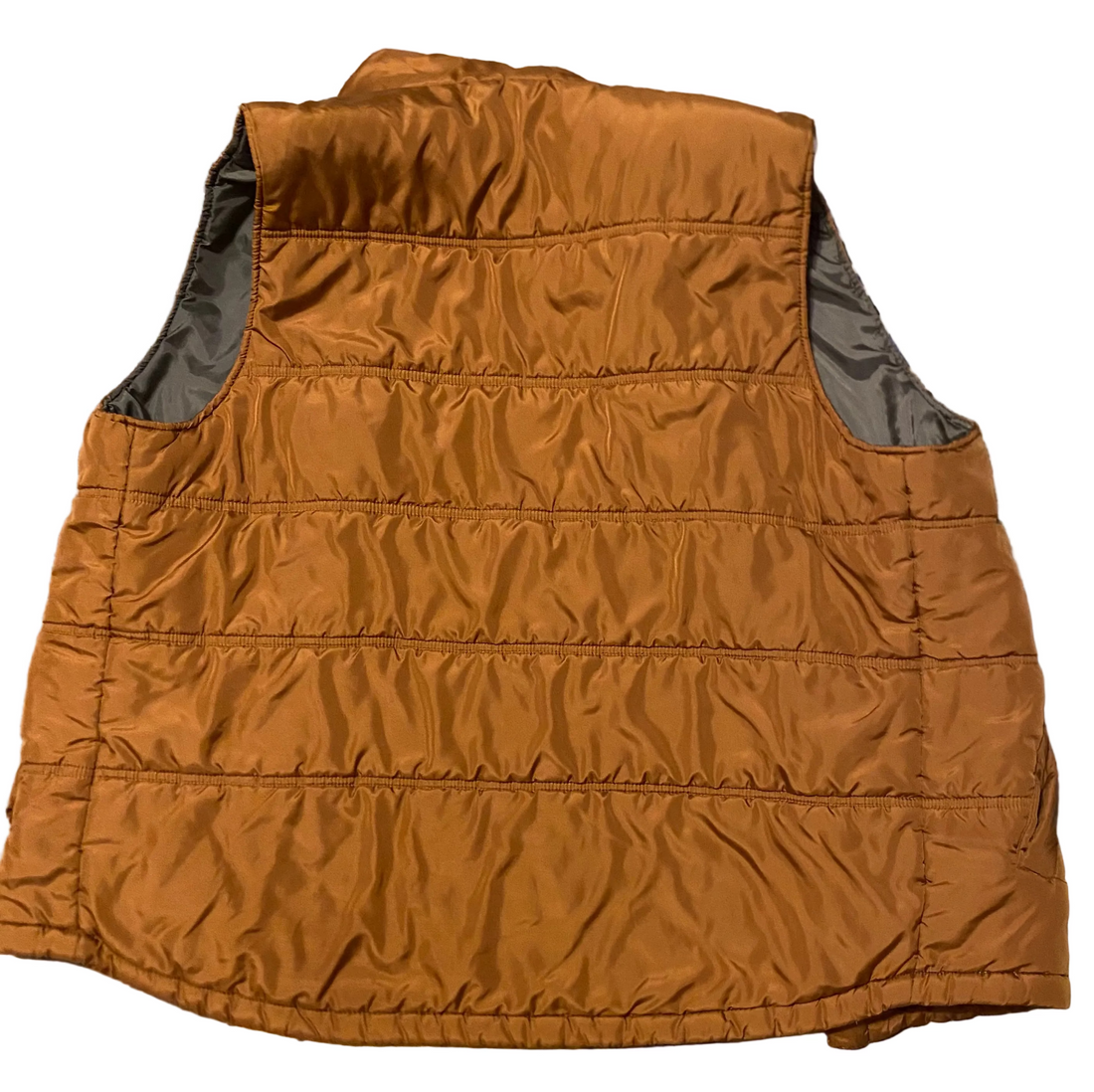 Men's Quilted Puffer Vest – Rust/Caramel