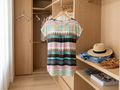 Lipstick Aztec Tribal Print Blouse — Short Sleeve with Built-In Tank Lining