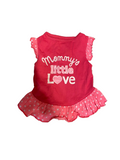 Mommy's Little One Dog Dress — Small/Medium  (XL 12-18lbs) - 15.7 inches (Set of 2)