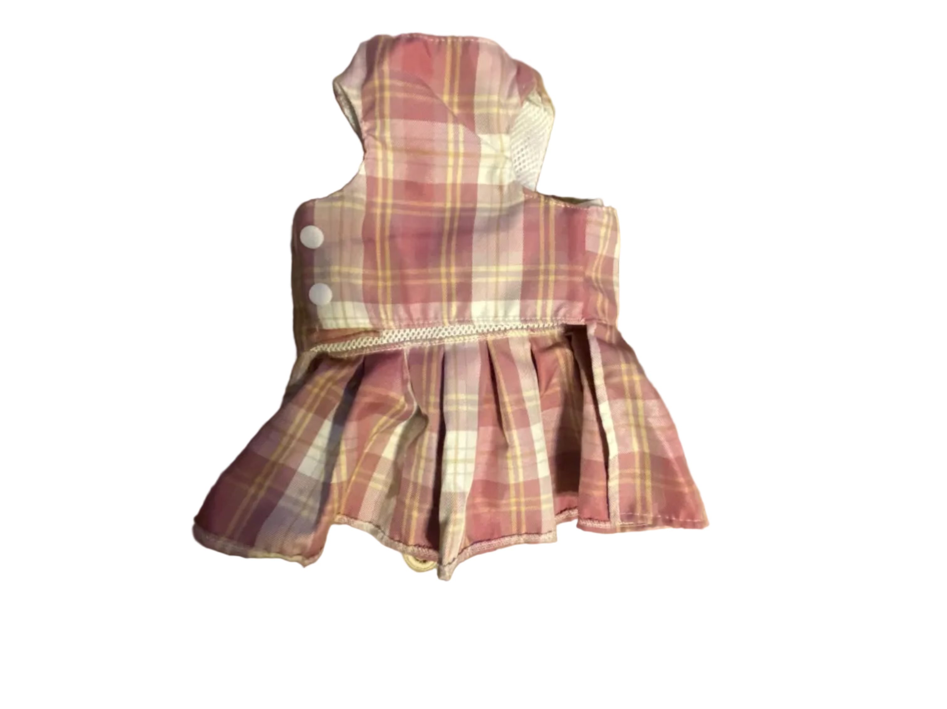 Plaid Bow Harness Dog Dress with Leash — Small/Medium Dog, Size XL (12-18 lbs)
