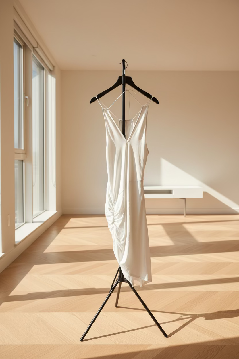 Bebe White Satin Slip Dress — Size Medium
