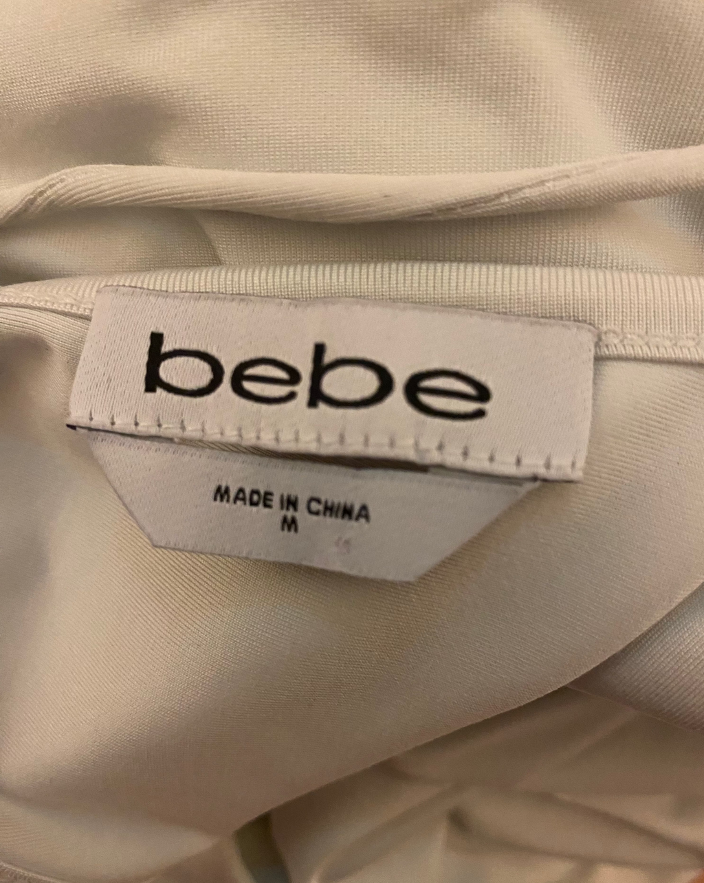 Bebe White Satin Slip Dress — Size Medium