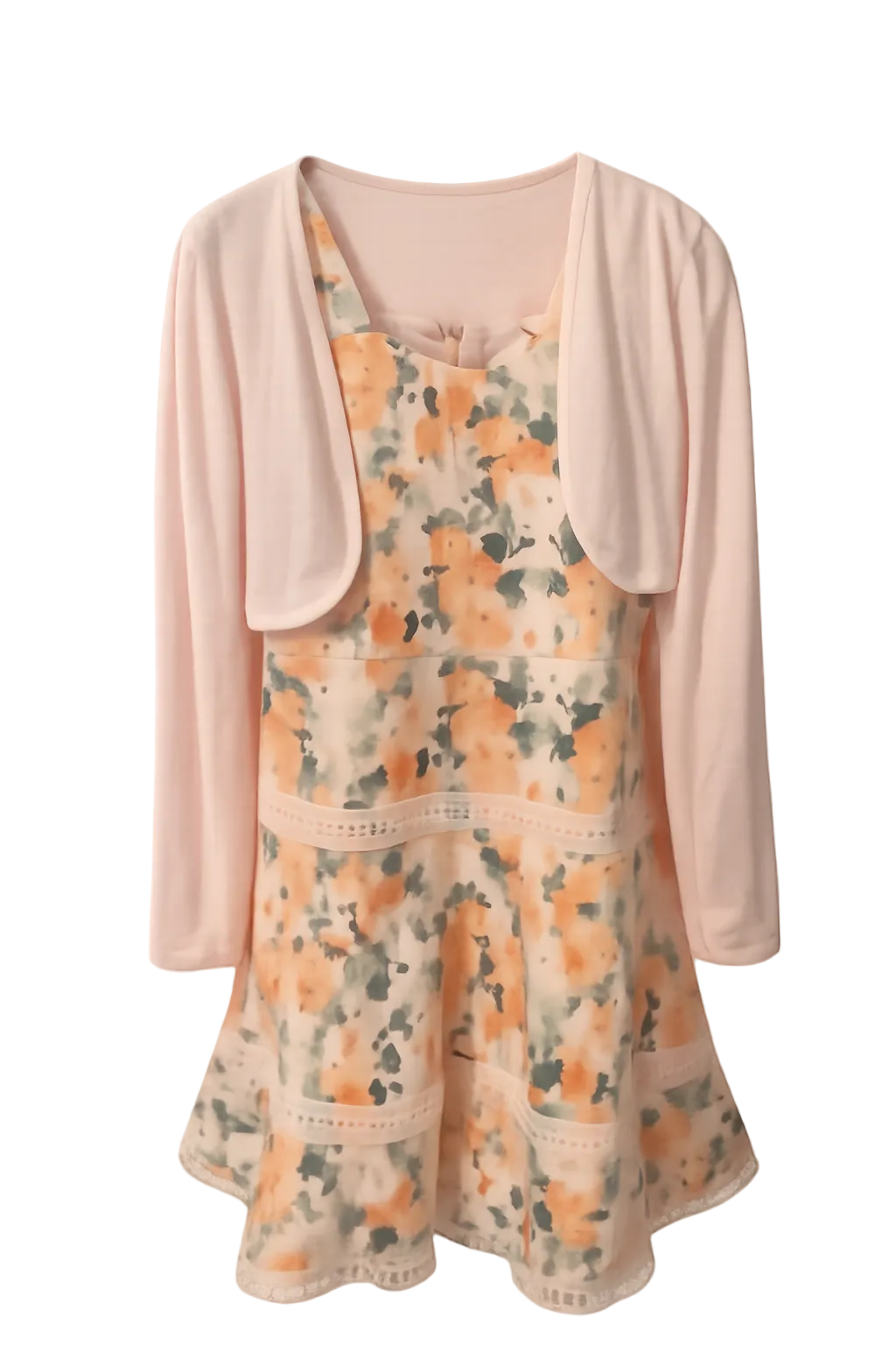 Floral Dress with Bolero Cardigan Set