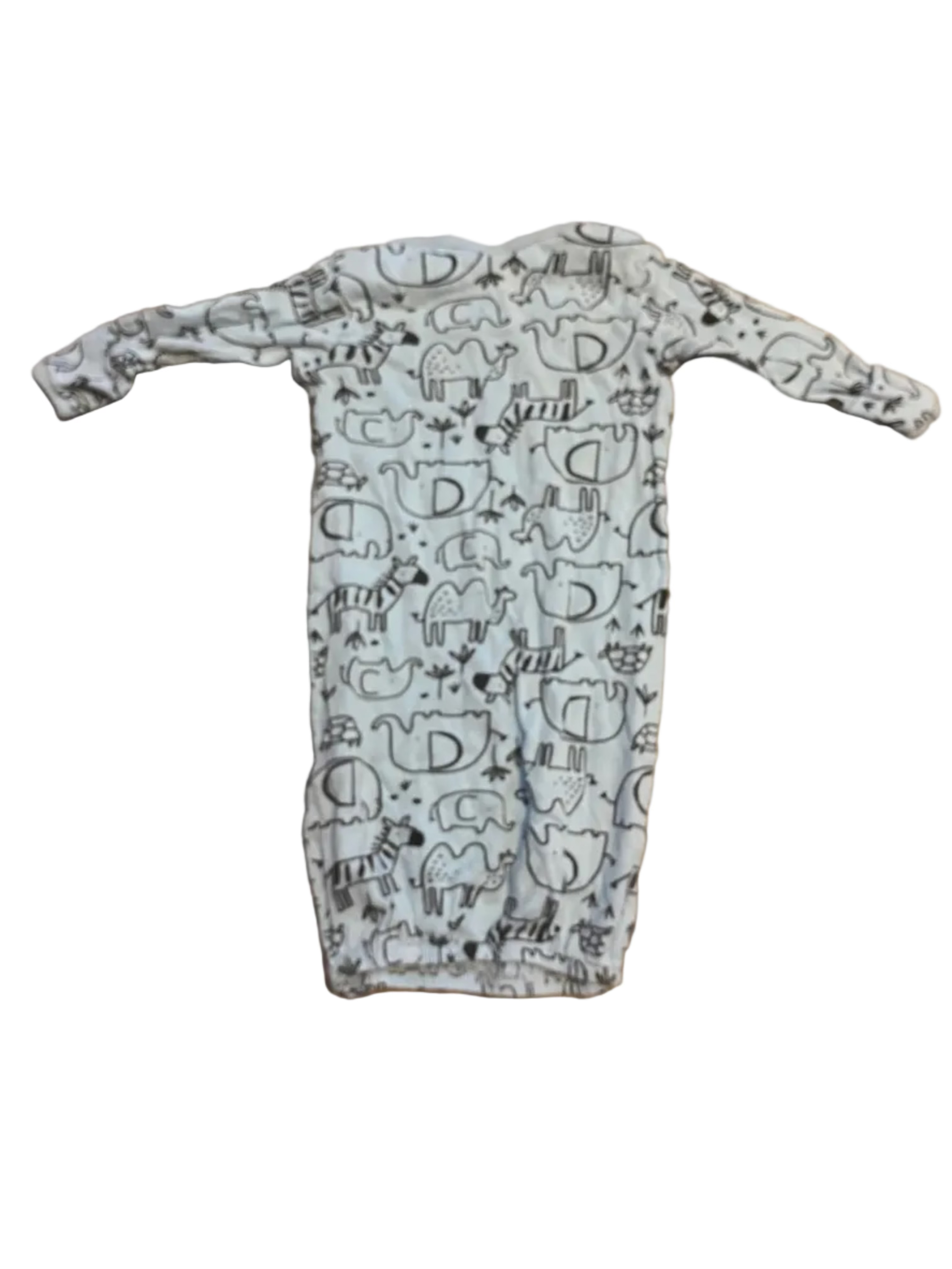 Baby Blue Animal Print Sleep Gown (0-6 Months)