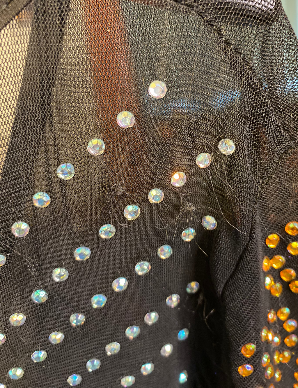 Embellished Mesh Long Sleeve Mini Dress