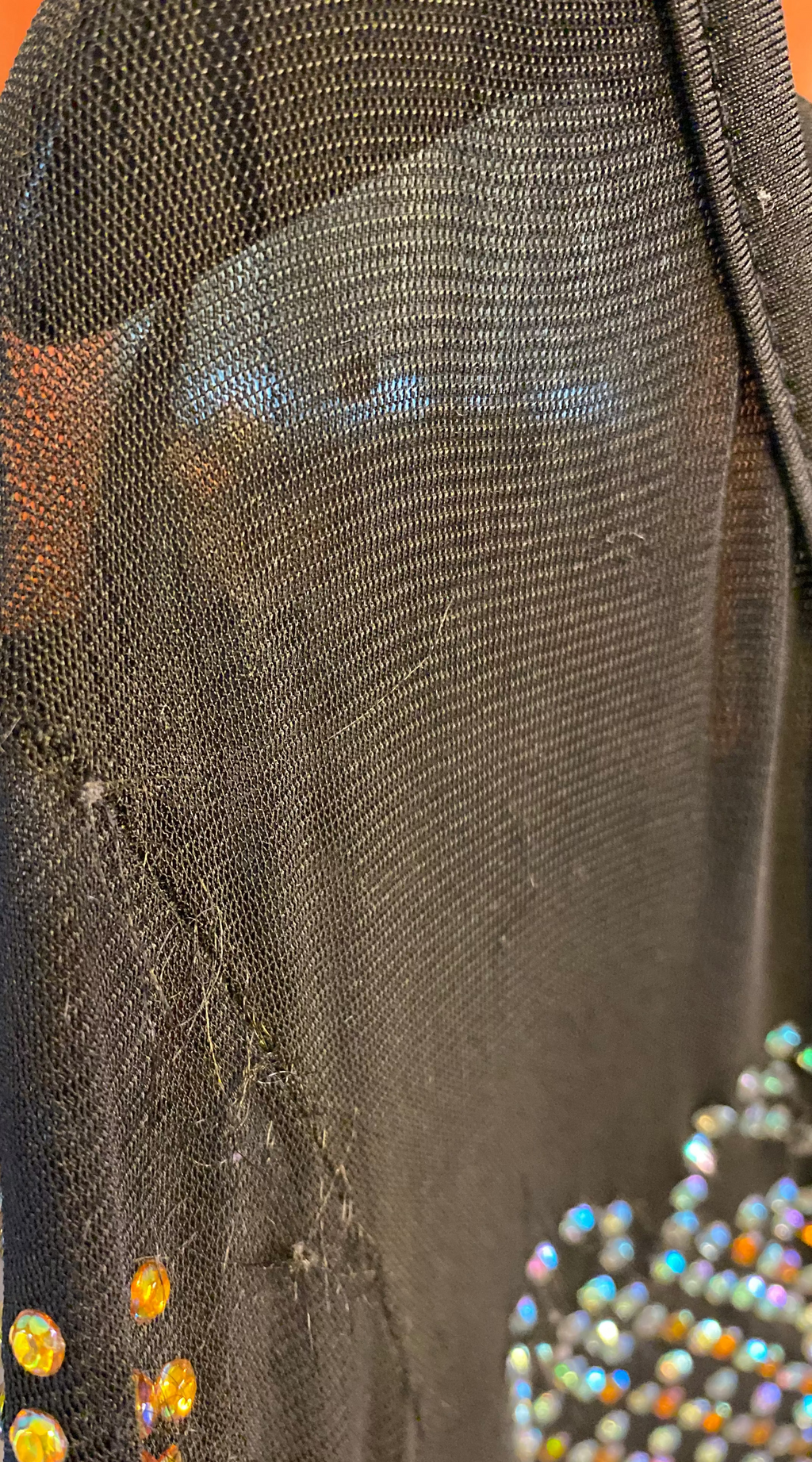 Embellished Mesh Long Sleeve Mini Dress