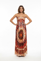 Multicolored Pattern Boho Print Dress