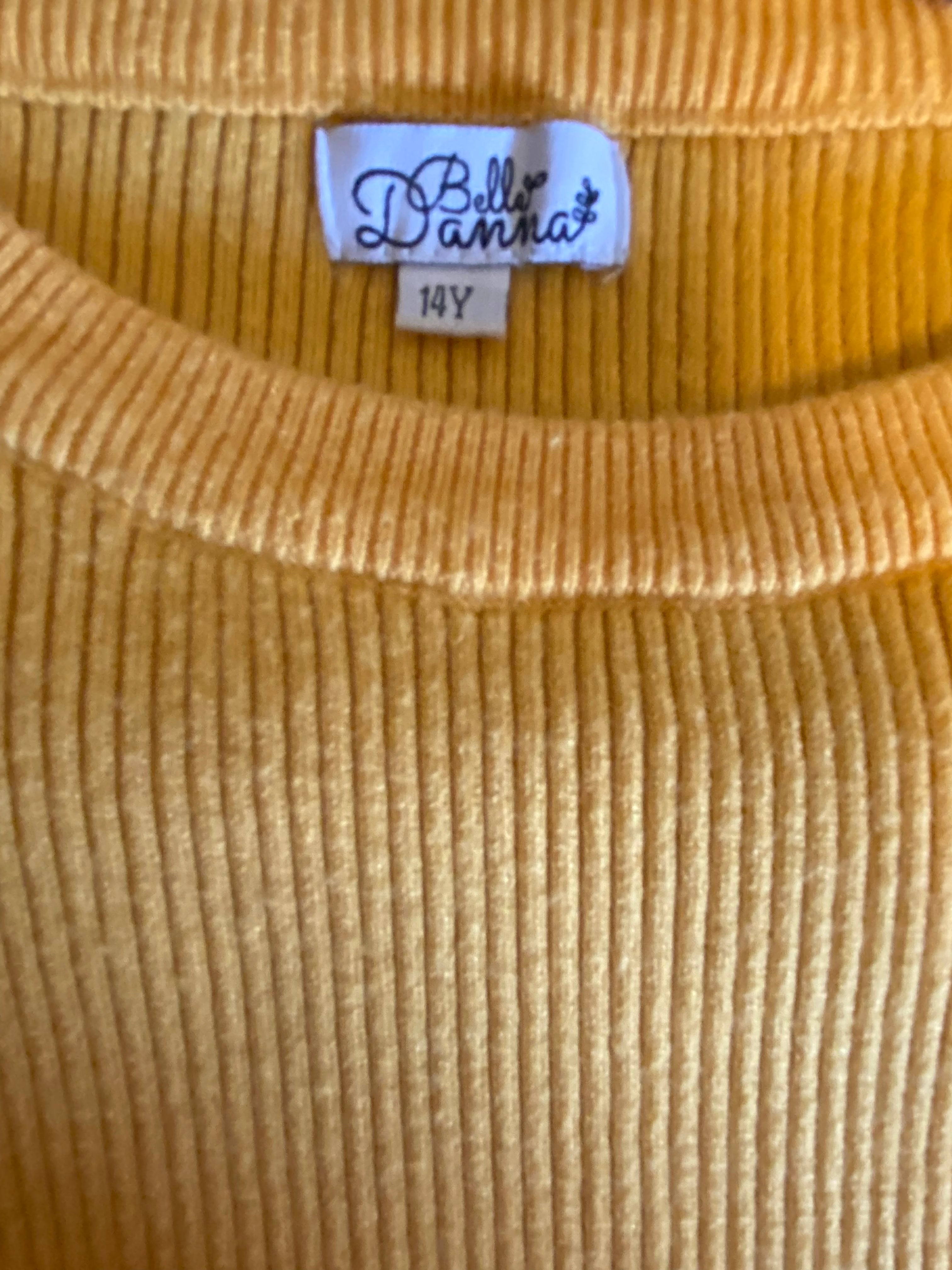 Teen Mustard Yellow Ruffle Sweater Dress