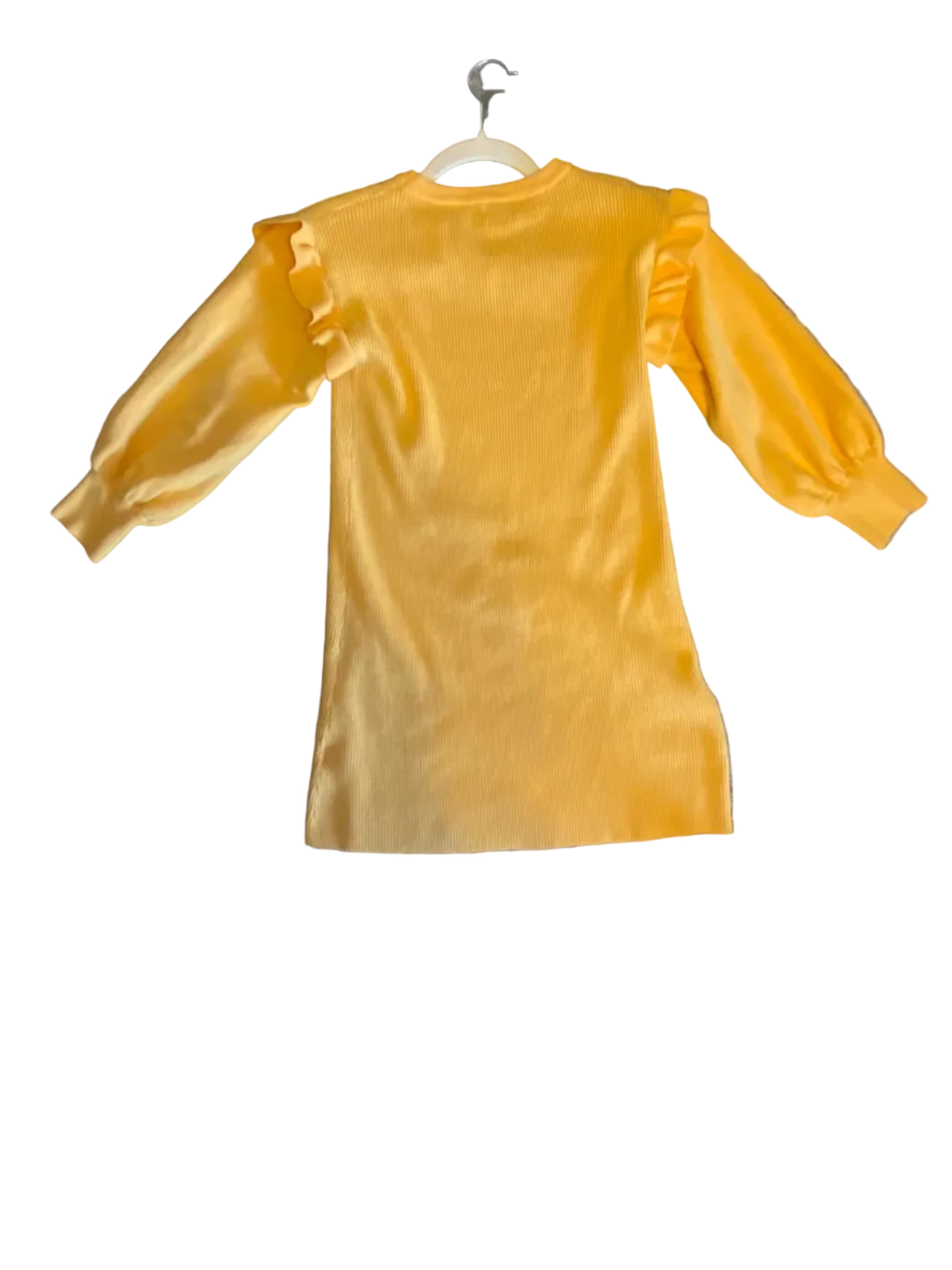Teen Mustard Yellow Ruffle Sweater Dress