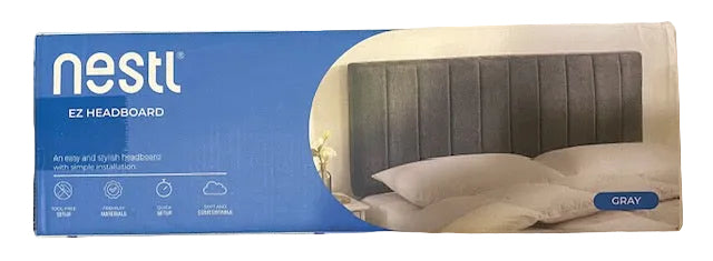 Nestl EZ Headboard – Gray | New in Box, Easy Installation (Sticks to Wall)