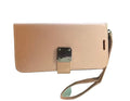 Blush Pink Leather Wallet iPhone Case with Wrist Strap - 17/16/15/14/13/12/11/XR/AIR/Plus/Pro Max