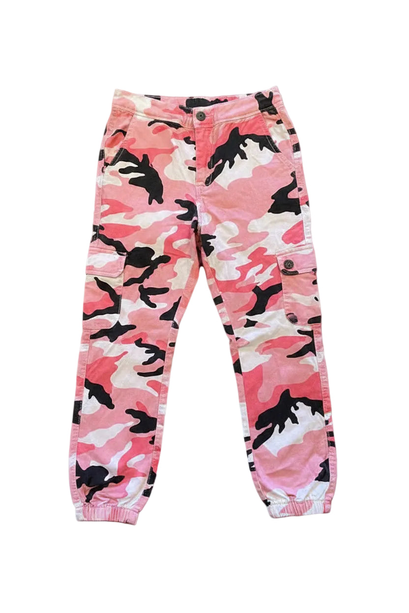Pink Camo Cargo Jogger Pants