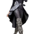 Black Open-Front Hi-Low Skirt with Corset Belt (New)