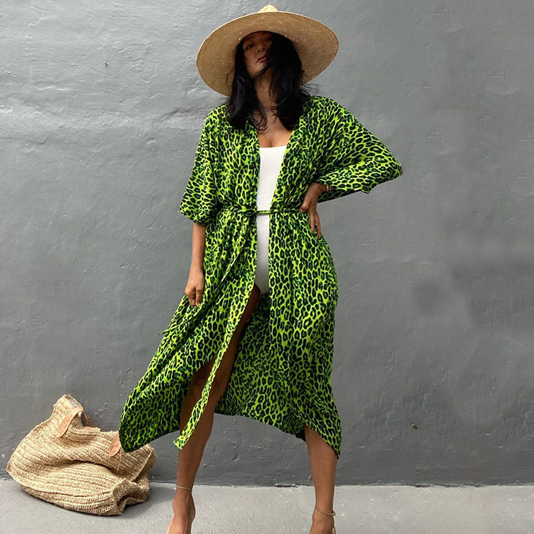 Women’s Rayon Tie-Dye Beach Cover-Up ¨C Vacation Bikini Kimono, Sun Protection Swimsuit Outerwear