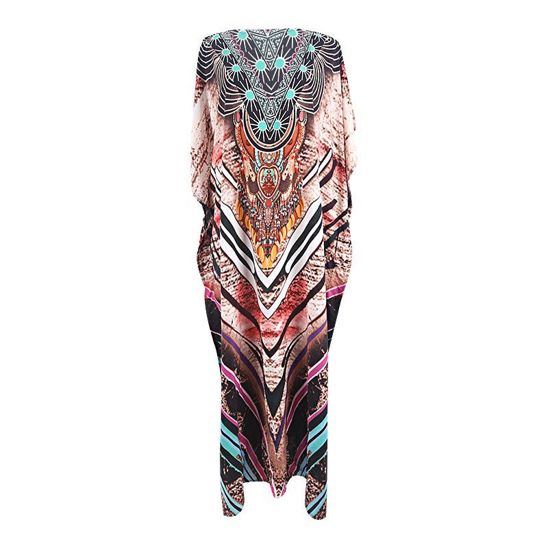 Rayon Engineered-Print Beach Robe ¨C Vacation Bikini Cover-Up, Women’s Swimsuit Outerwear