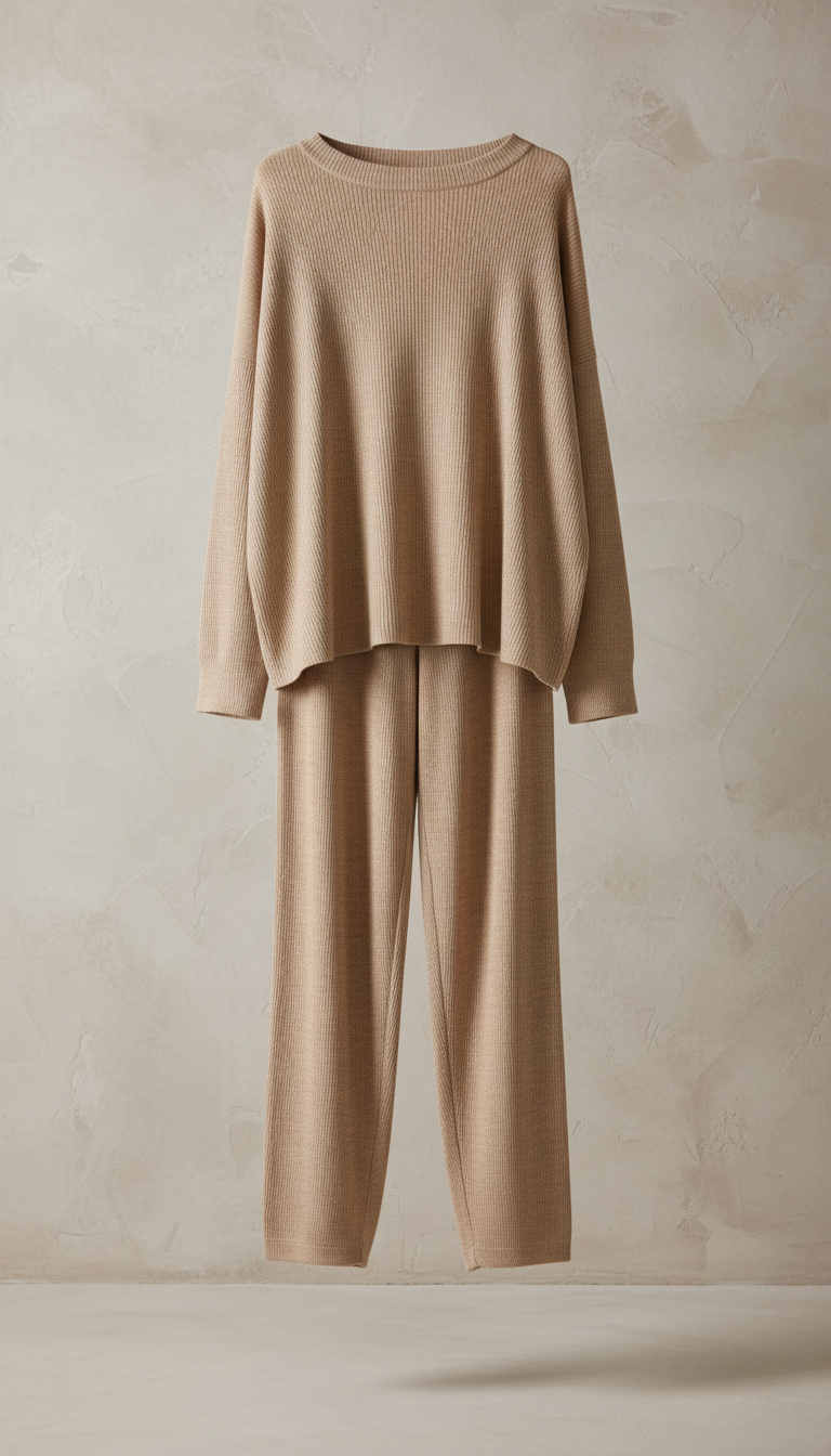 Earth-Toned Loungewear Set In Organic Cotton