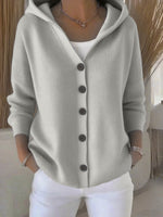 Button-Front Hooded Knit Cardigan | Relaxed Fit Sweater thumbnail 20