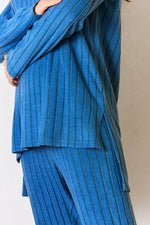 Basic Bae Full Size Ribbed Round Neck High-Low Slit Top and Pants Set thumbnail 13