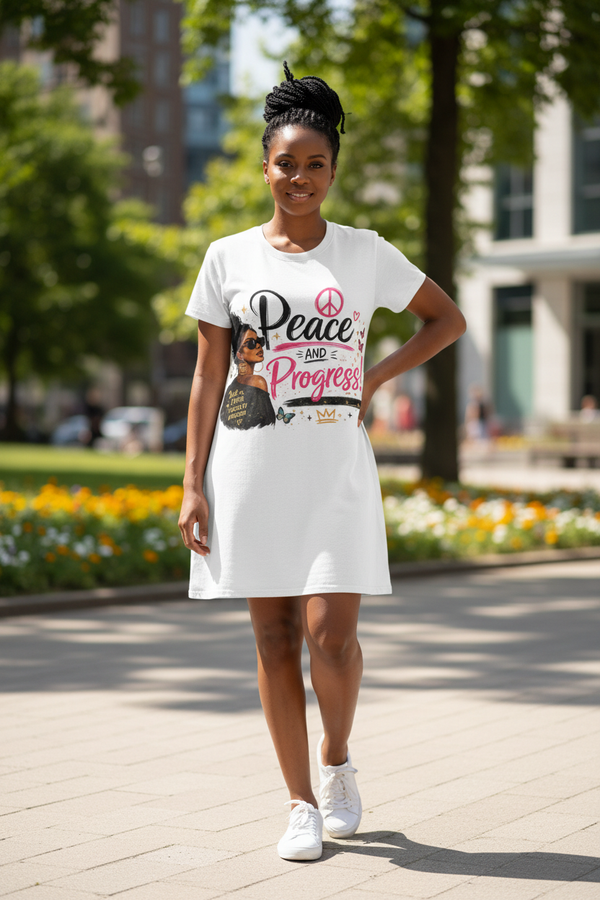 Peace and Progress T-Shirt Dress