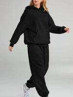 Full Size Kangaroo Pocket Hoodie and Joggers Set Plus Size thumbnail 4