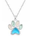 ( W624 )  SEALIFE THEME SEAGLASS PENDANT NECKLACE - PAW