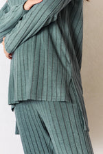 Basic Bae Full Size Ribbed Round Neck High-Low Slit Top and Pants Set thumbnail 10