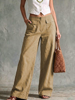 Solid Color Loose Fit Casual Pants - Elastic Waist Trousers thumbnail 17
