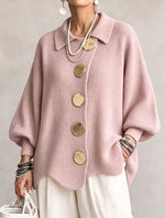 Button-down Cardigan Women's Fall Winter Lapel Button Knitted Jacket Long Sleeve Loose Fit Sweater Outerwear thumbnail 15