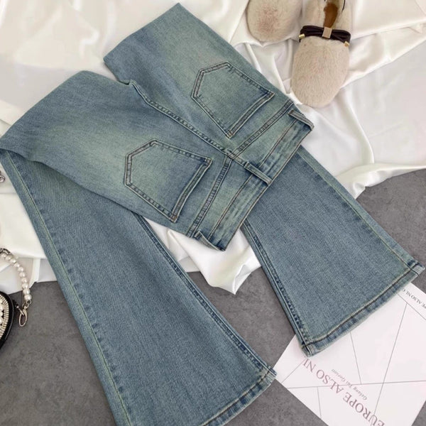 High-waisted, Slim-fit, Stretchy, Figure-flattering, Versatile Horseshoe-cut Jeans
