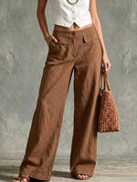 Solid Color Loose Fit Casual Pants - Elastic Waist Trousers thumbnail 14