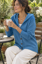 Button-Front Hooded Knit Cardigan | Relaxed Fit Sweater thumbnail 4