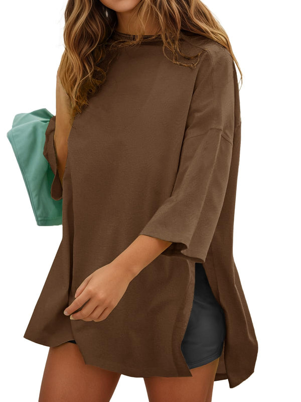 Oversized Side Slit Tunic Tee